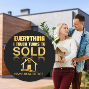 REAL ESTATE everything turns to SOLD Classic Round Sticker