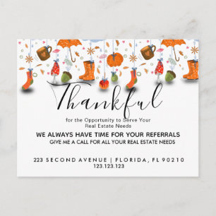 real estate FALL referrals Announcement Postcard