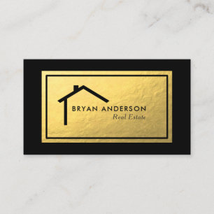 Real Estate Faux Gold Foil Business Card