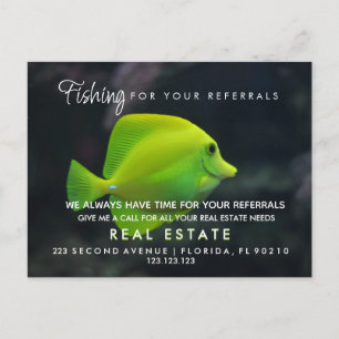 real estate Fish referrals Announcement Postcard