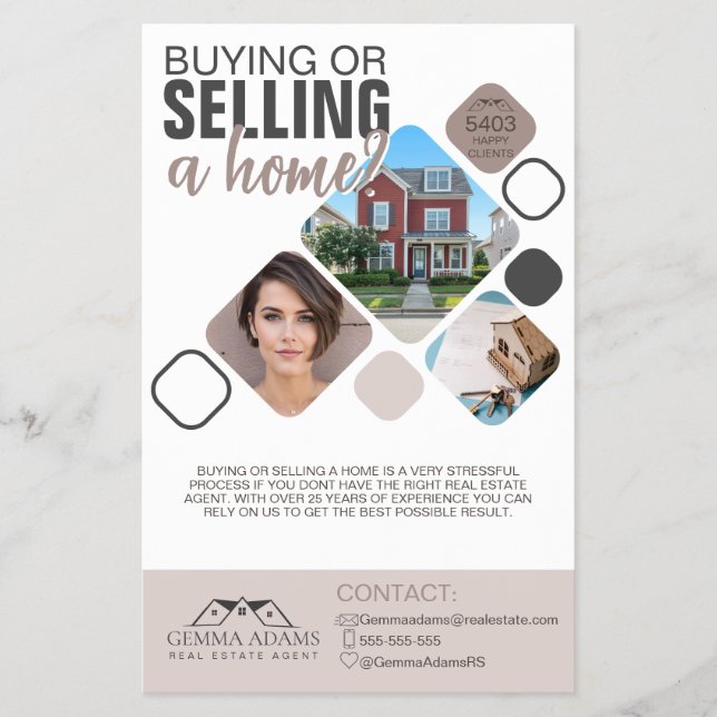 Real Estate Flyer - Buy or Sell Your Home | Custom (Front)