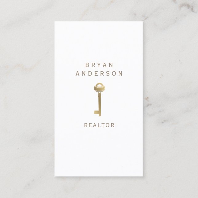 Real Estate Gold Key Business Card (Front)