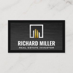 Real Estate Gold Silver Logo Business Card