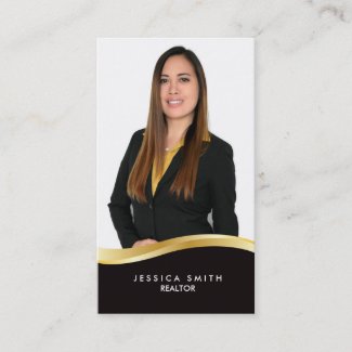 Real Estate gold swoosh business card