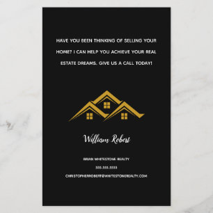 Real Estate Golden House Logo Modern Realtor Flyer