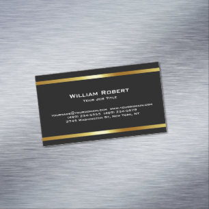 Real Estate Golden House Logo Modern Realtor Magnetic Business Card