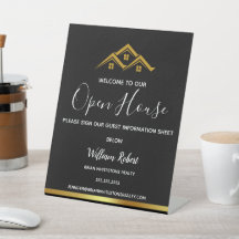 Real Estate Golden House Logo Modern Realtor