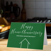 Real Estate Happy Home Anniversary Custom Green