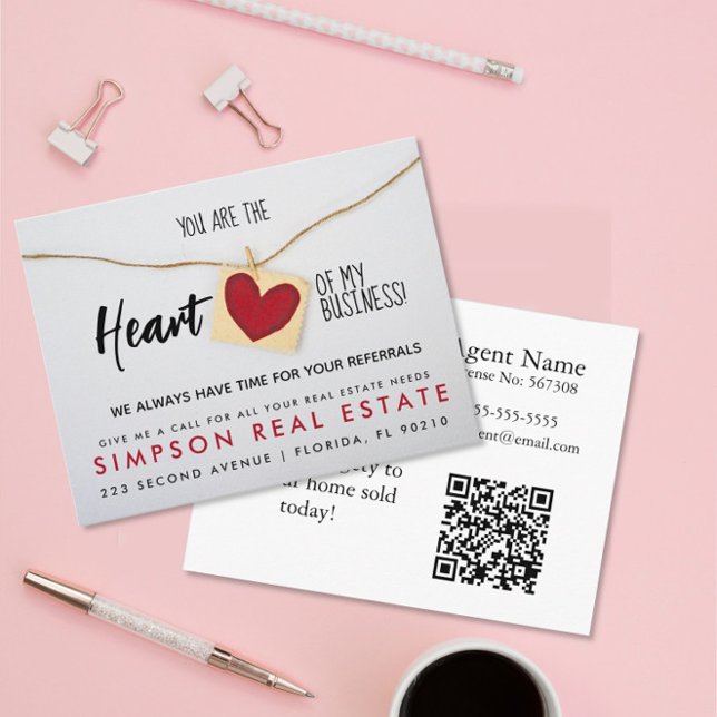 real estate heart referrals Announcement Postcard (Creator Uploaded)