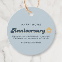 Real Estate Home Anniversary QR Code Retro Blue