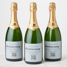 Real Estate Home Anniversary QR Code Retro Blue