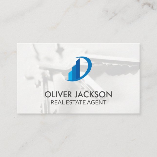Real Estate Home Icon | Keys Business Card (Front)