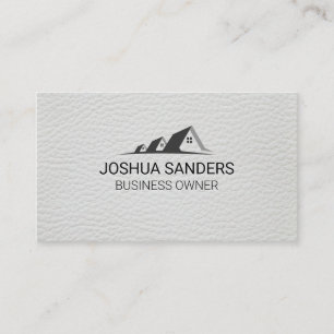 Real Estate Homes   White Leather Business Card