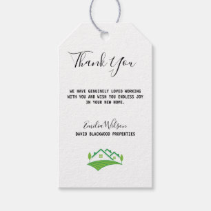 Real Estate House Black White Custom Realtor Gift Tags