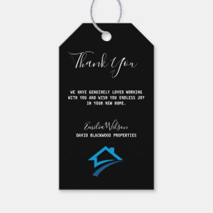 Real Estate House Black White Custom Realtor Gift Tags