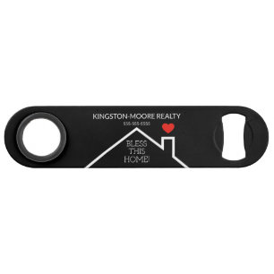 Real Estate House Heart Custom Realtor Bar Key
