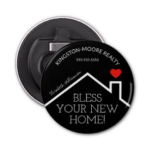 Real Estate House Heart Custom Realtor Bottle Opener