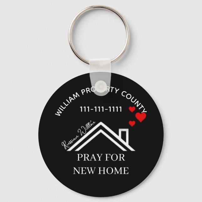 Real Estate House Heart Custom Realtor Keychains (Front)