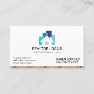 Real Estate   House Icon Wood Trim Business Card
