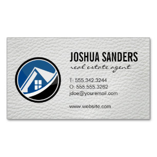 Real Estate House Logo Leather Magnetic Business Card