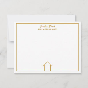 Real Estate House Simple Chic Custom Gold Realtor Card