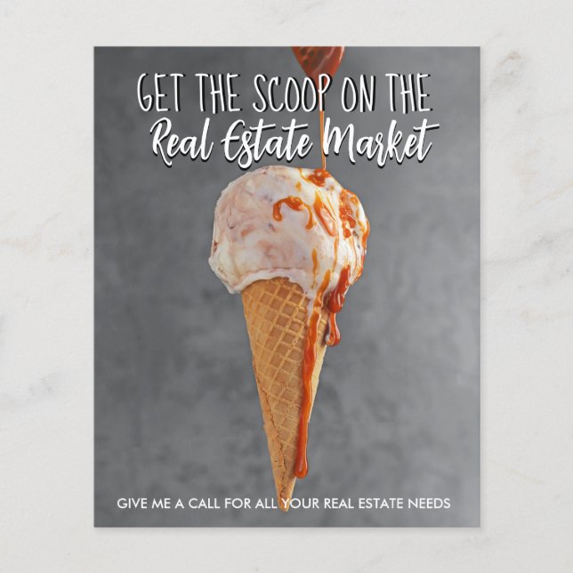 real estate ice-cream scoop referrals Announcement Flyer (Front)