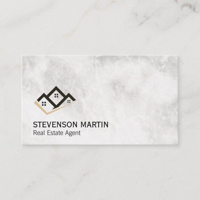 Real Estate Investor | Executive Marble Business Card (Front)