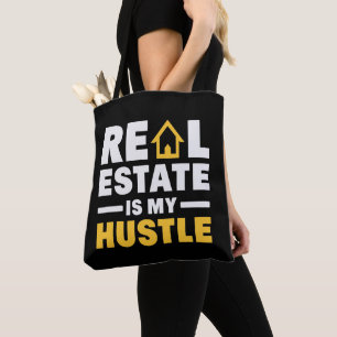 Real Estate is my Hustle Realtor Desk Organizer Tote Bag