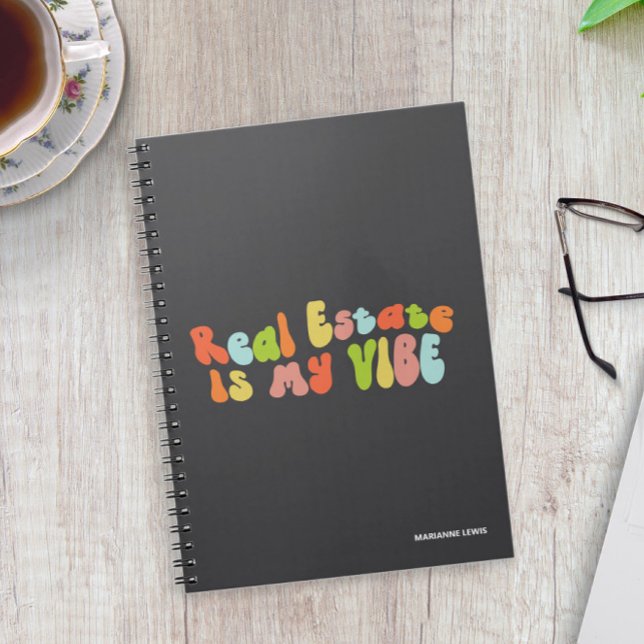 Real Estate Is My Vibe, Groovy Colourful Realtor Notebook (Creator Uploaded)
