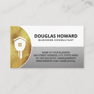 Real Estate Key Logo   Housing Services Business Card