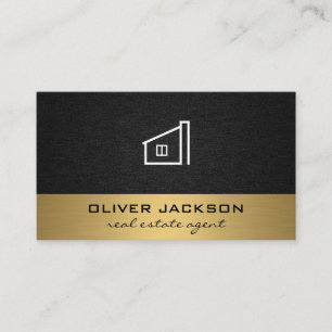 Real Estate Linen Gold Metallic Appointment Card