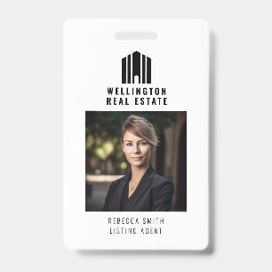 Real Estate Logo Black White Listing Agent Realtor Badge