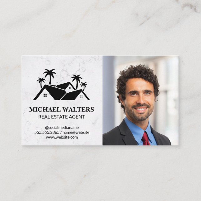 Real Estate Logo | Business Man in Suit Card (Front)