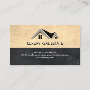 Real Estate Logo Marble Business Card