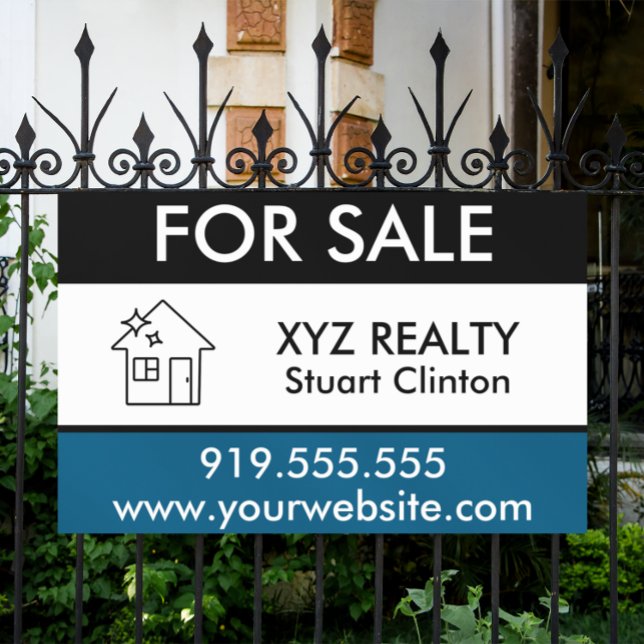 Real Estate Logo Realty Marketing Custom Outdoor Banner (custom real estate for sale realty marketing banner)