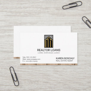 Real Estate Logo   Wood Trim Home Business Card