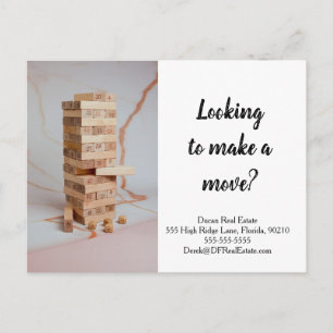 Real Estate Make a Move chess marketing strategy P Postcard
