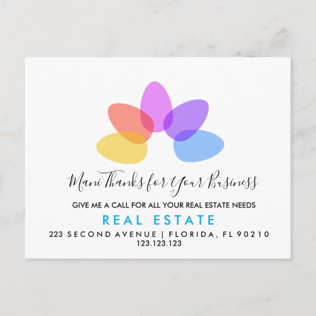 real estate Mani referrals Announcement Postcard (Front)