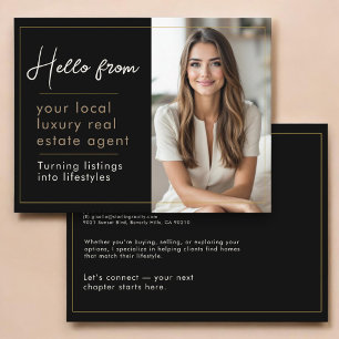 Real Estate Marketing Black Gold  Postcard