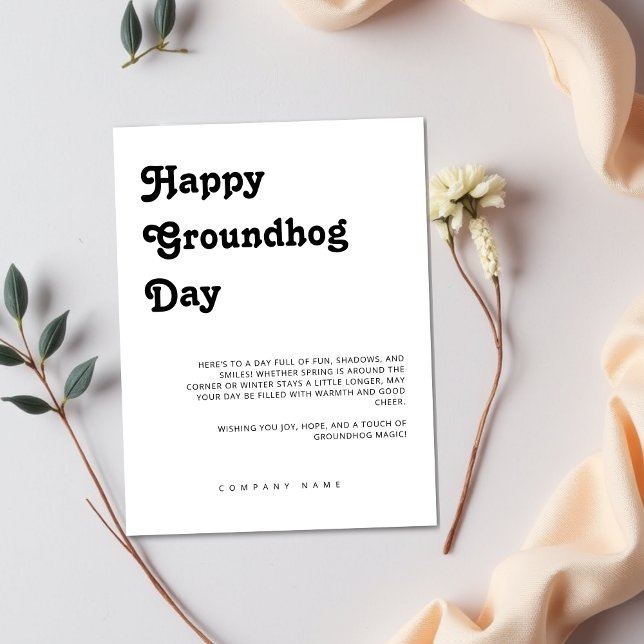 Real Estate Marketing Cient Happy Groundhog Day Postcard (Real estate marketing happy groundhog day post cards for clients, customers)