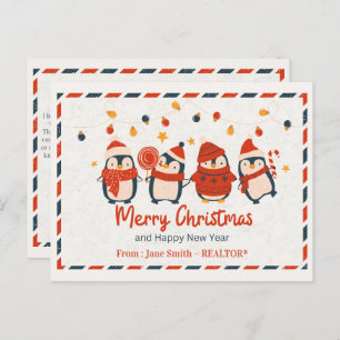 Real Estate Merry Christmas and Happy New Year  Holiday Postcard