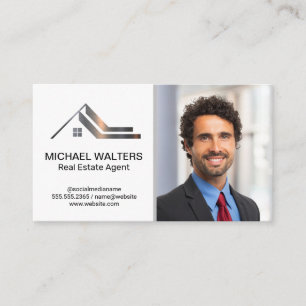 Real Estate Metallic Logo   Business Man Card