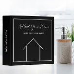 Real Estate Modern Black White Minimalist Realtor Binder<br><div class="desc">This modern realtor binder is custom made with your realty company name under the title. This minimalist black and white design features a simple line drawing of a house. A contemporary marketing folder to present to a potential homebuyer or client who is listing their home. Add your own documents inside...</div>