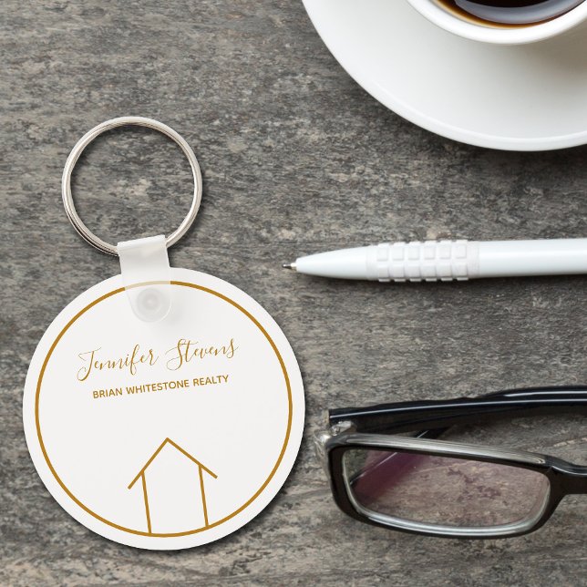Real Estate Modern House Elegant Custom Realtor Keychain (Creator Uploaded)
