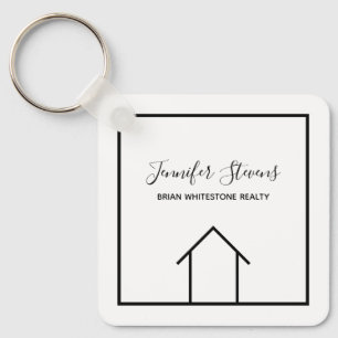 Real Estate Modern Personalized Open House Realtor Keychain