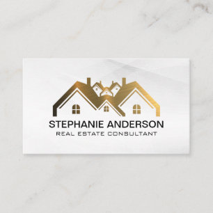 Real Estate Modern Stylish White Business Card