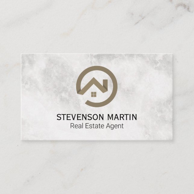 Real Estate Modern Stylized Logo Business Card (Front)