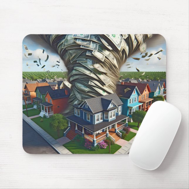 Real Estate Money Tornado Mouse Pad (With Mouse)