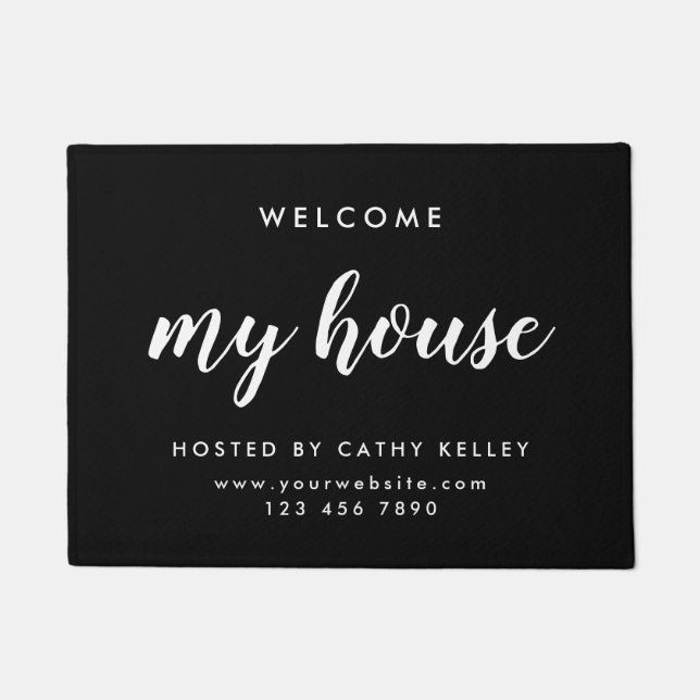 Real Estate My House Property Listing Black  Doormat (Front)