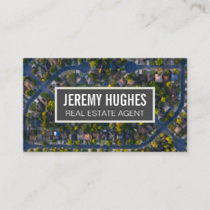 Real Estate Neighbourhood Birds Eye View Business Card